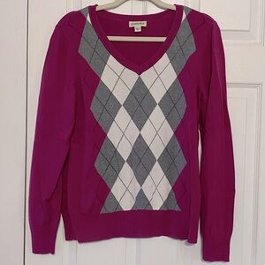 St. John’s Bay Fuchsia Argyle Sweater